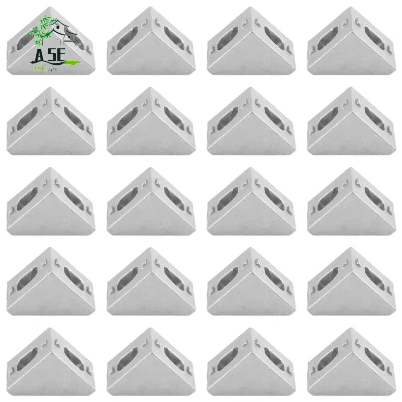 A05E-20Pcs 2020 ângulo de montagem de canto alumínio 20x20 l conector suporte fixador jogo uso 2020 perfil alumínio industrial