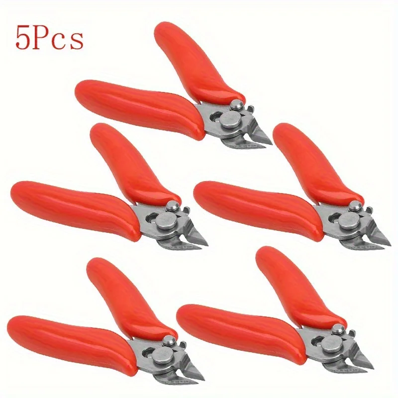 3/5Pcs Diagonal Pliers 3.5 Inch Mini Wire Cutter Small Soft Cutting Electronic Pliers Wires Insulating Rubber Handle