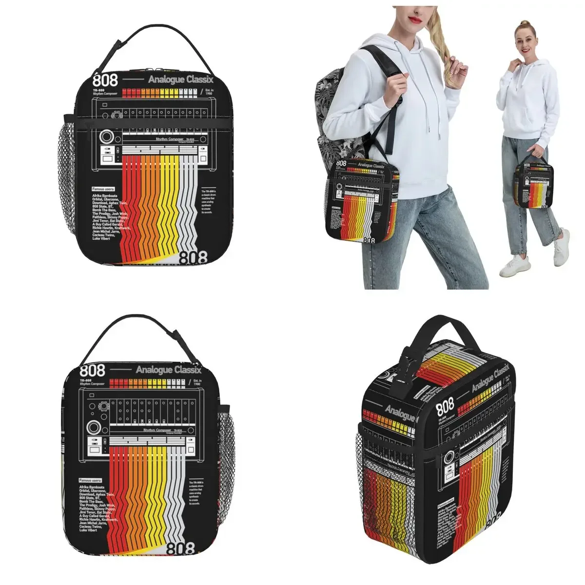 Roland TR-808 TR 808 Musical Insulated Lunch Tote Bag Analogue Classic Lunch Container Reusable Thermal Cooler Bento Box School