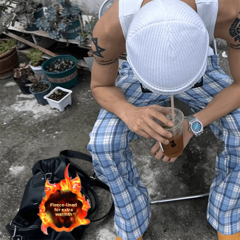 

Широкие брюки в клетку в американском стиле ретро, мужские модные уличные свободные прямые повседневные универсальные длинные брюки с драпировкой на подкладке