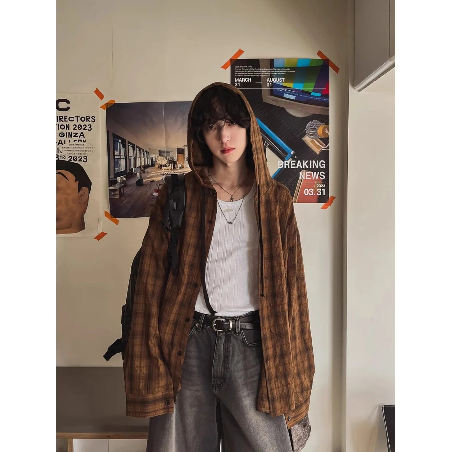 Versatile Shirt Jacket Sun-protective Textured Plaid Spring Summer New Woman Man Fashionable Comfortable All-matching