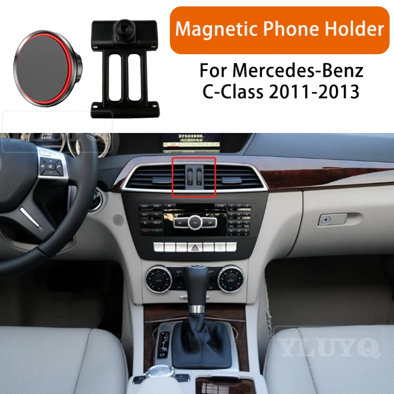

For Mercedes C-Class W204 2011-2013 Car Magnetic Phone Holder, High-End Ball Head Mount Specifically