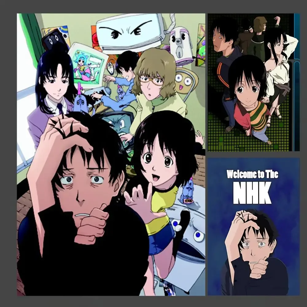 W-Welcome to the N-NHK Poster  Big Self-adhesive Art Waterproof Sticker Coffee House Dorm Room Wall Decor