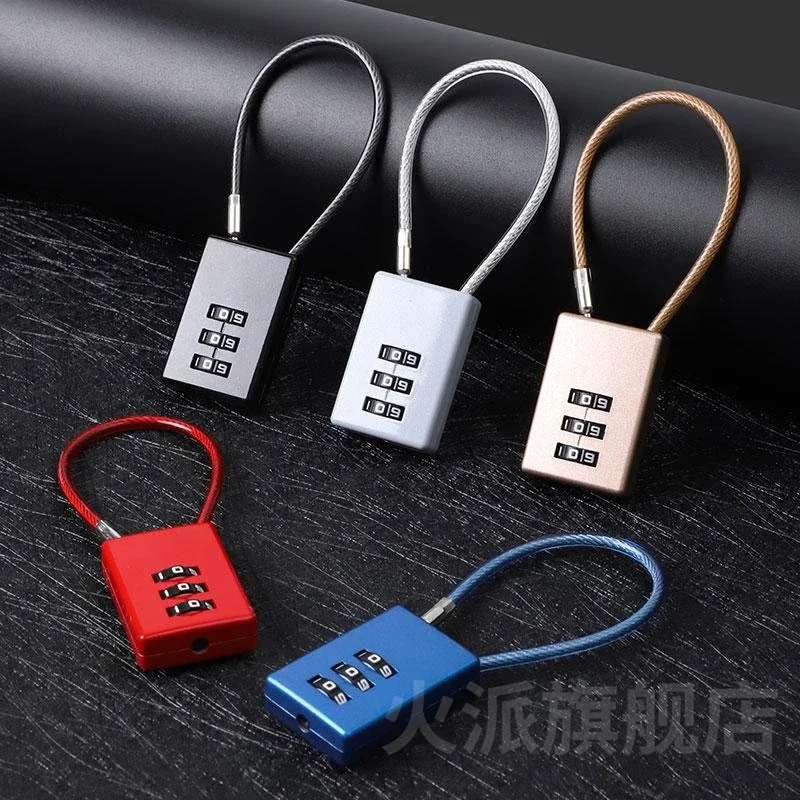 combination lock, padlock, small locker, suitcase, steel wire dormitory cabinet, lock head with key.