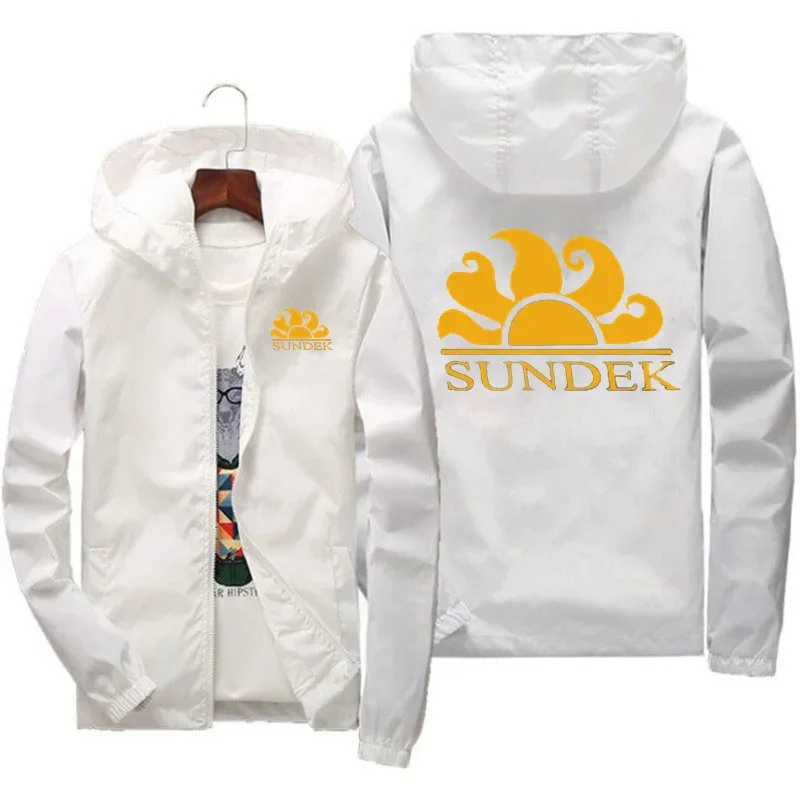 

New letter pattern printed hooded diving jacket, zipper jacket, jacket, loose and casual jacket for fashionable men