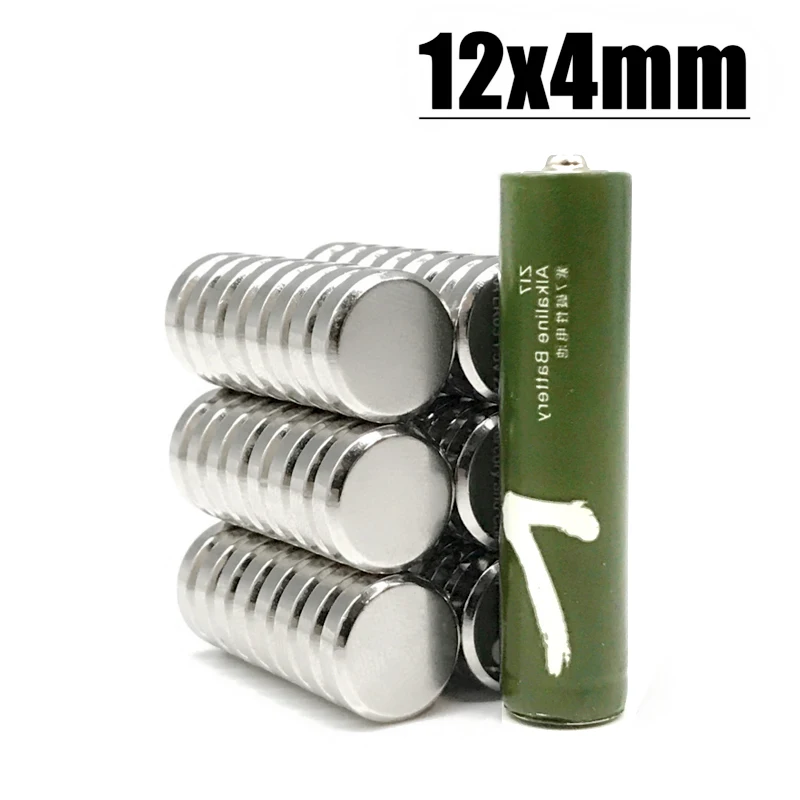 5/10/20/50/100/200/500 piezas de imanes de neodimio de 12x4 mm, N35 NdFeB, imanes de disco magnéticos permanentes con gancho redondo