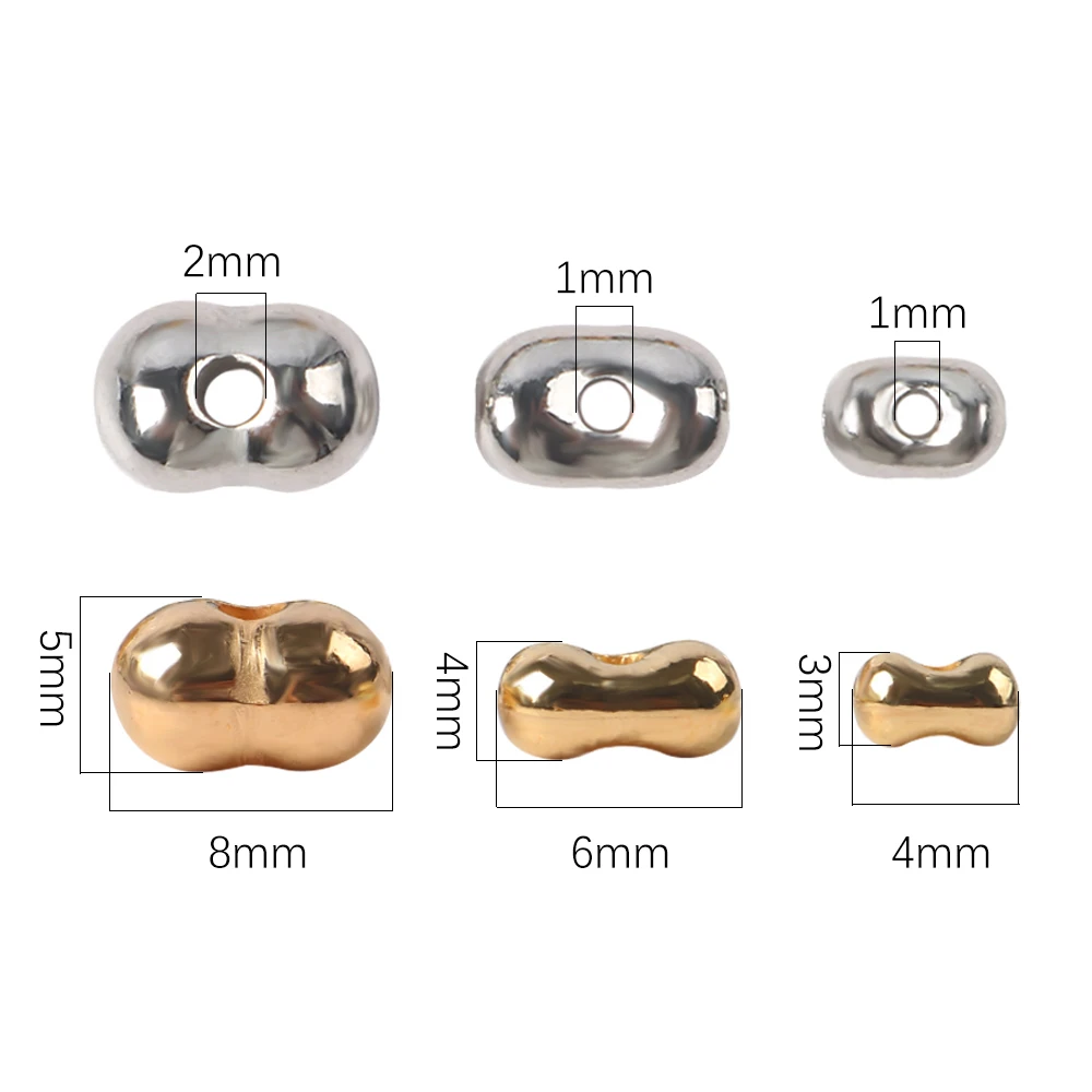 10g 4 6 8mm acrílico oro plata cuentas de maní cuentas de semilla sueltas únicas hechas a mano DIY hacer joyería pulsera accesorios artesanales