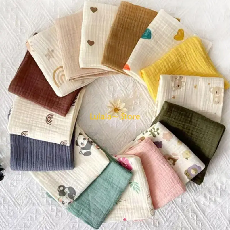 Y4QA Toalla cuadrada para bebé, paños cómodos para recién nacidos, juego 3 uds., 25x25cm