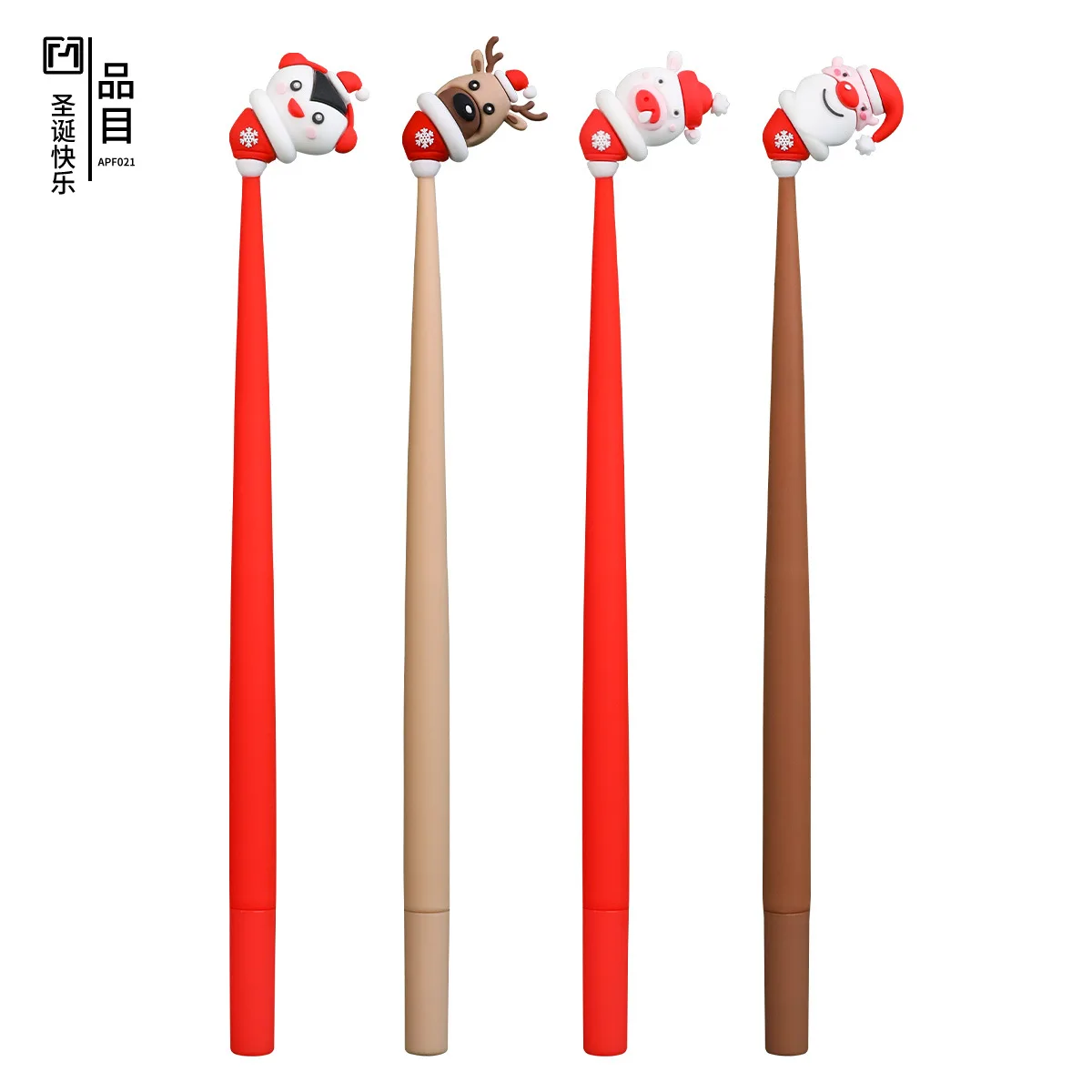 48PCS Spot Cute Creative Cartoon Christmas Silicone Modeling Neutral Pen Flower Pen Learning Stationery Wholesale