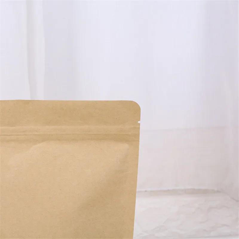 2000pcs Zipper Brown Kraft aluminizing pouch,Stand up kraft paper aluminium foil bag Resealable Zip Lock Grip seal Food Grade