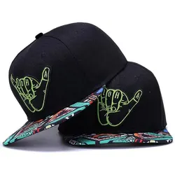 Unisex Green Fingers 6 Embroidery Hip-hop Hats Outdoor Adjustable Casual Baseball Caps Sunscreen Hat