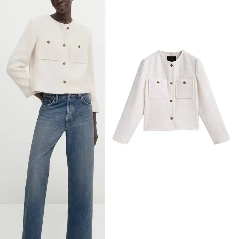 

Golden Button Texture ort Version Suit Jaet MD Women's New Faion Lady Sle Commute Wind One Piece Regular Sve Long