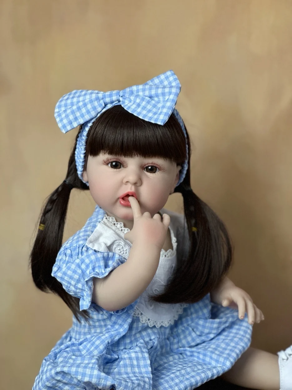 BZDOLL Lebensechte 55 CM Weiche Volle Silikon Körper Prinzessin Kleinkind Realistische Reborn Baby Mädchen Puppe Bebe Geburtstag Geschenk