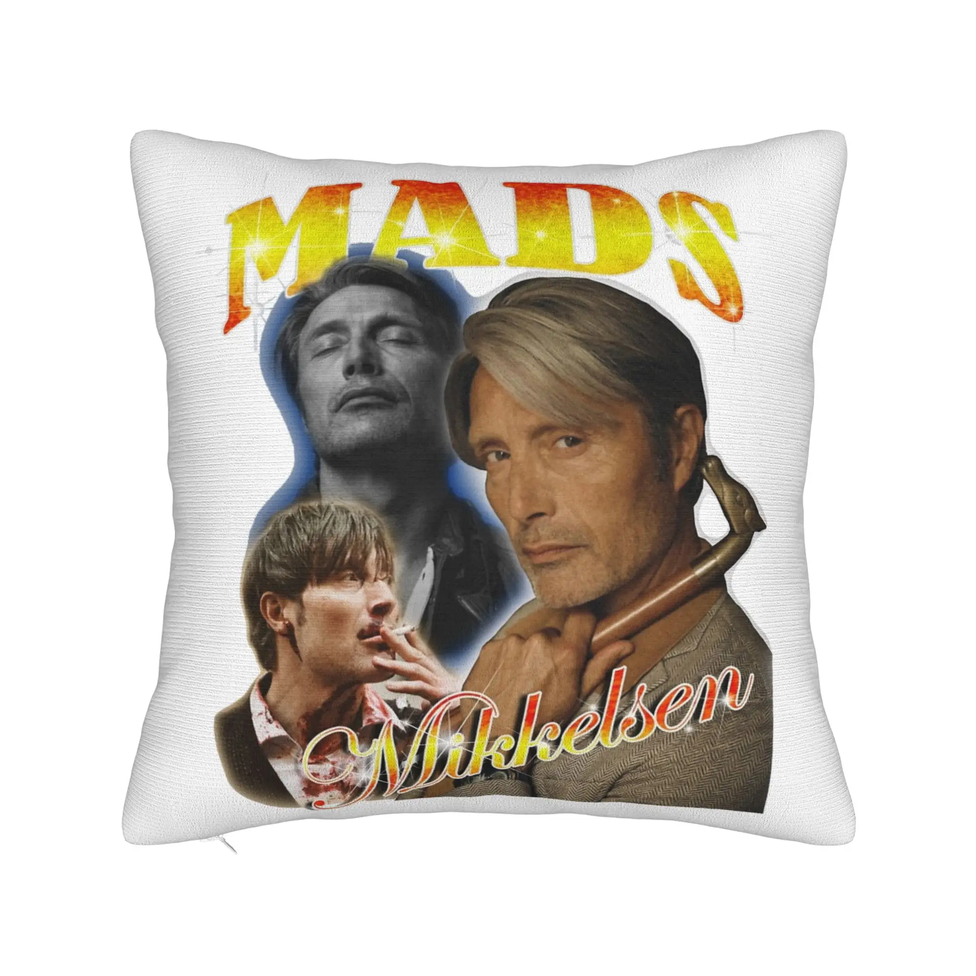 Mads Mikkelsen Actor Pillowcase Double-sided Printing Cushion Cover Gift  Pillow Case Cover Home Square