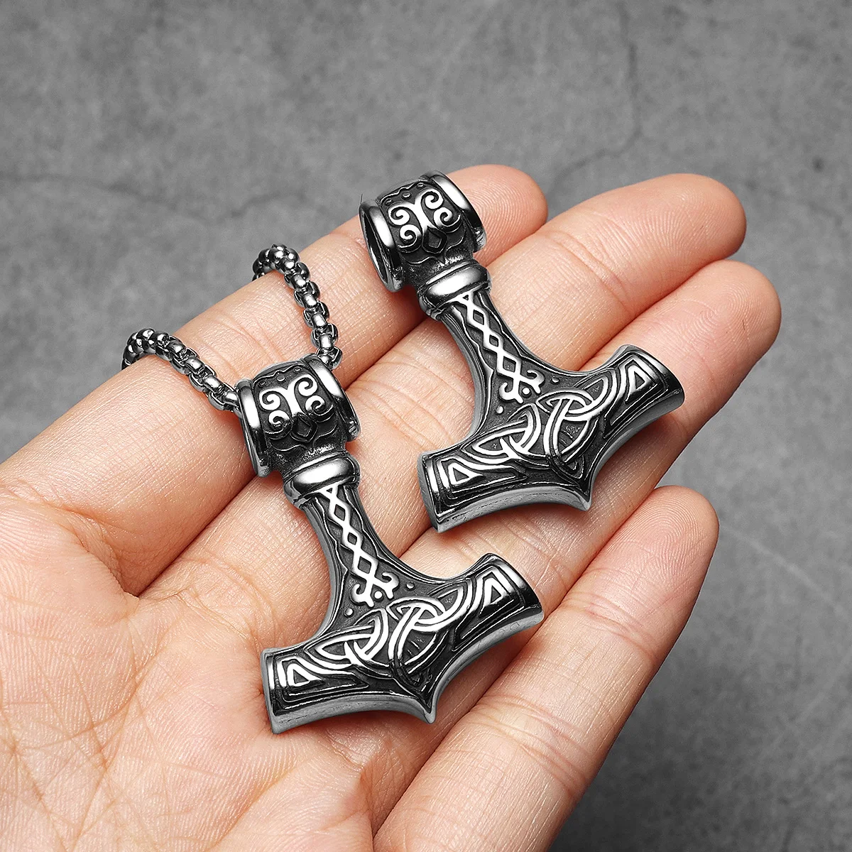 Thor's Hammer Viking mythology Men Necklaces With Pendant Stainless Steel Jewelry For Male Women Punk Hip Hop Accessories Gifts