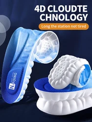 4D Cloud Technology Sports Insoles for Shoes PU Sole Soft Breathable Shock Absorption Cushion Running Orthopedic Care Insoles