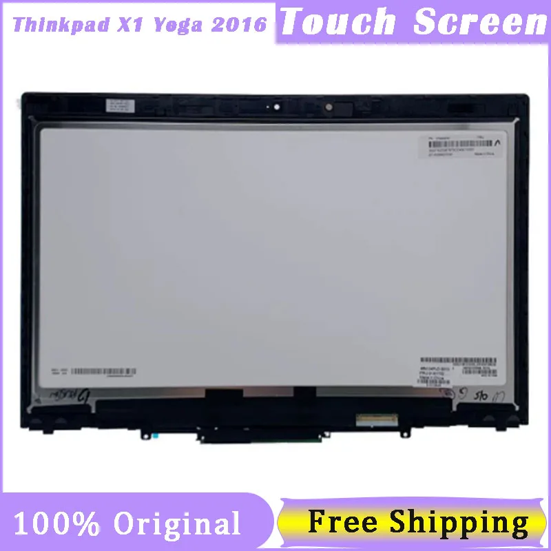 Layar sentuh 14 "untuk Lenovo Thinkpad X1 Yoga 1st Gen 2016 01AY702 00UR191 00UR192 01AY703 Assembly rakitan Digitizer