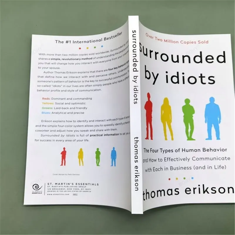 Os Quatro Tipos de Comportamento Humano, Thomas Erikson Livro Inglês, Cercado por Idiotas, Bestseller, Romance