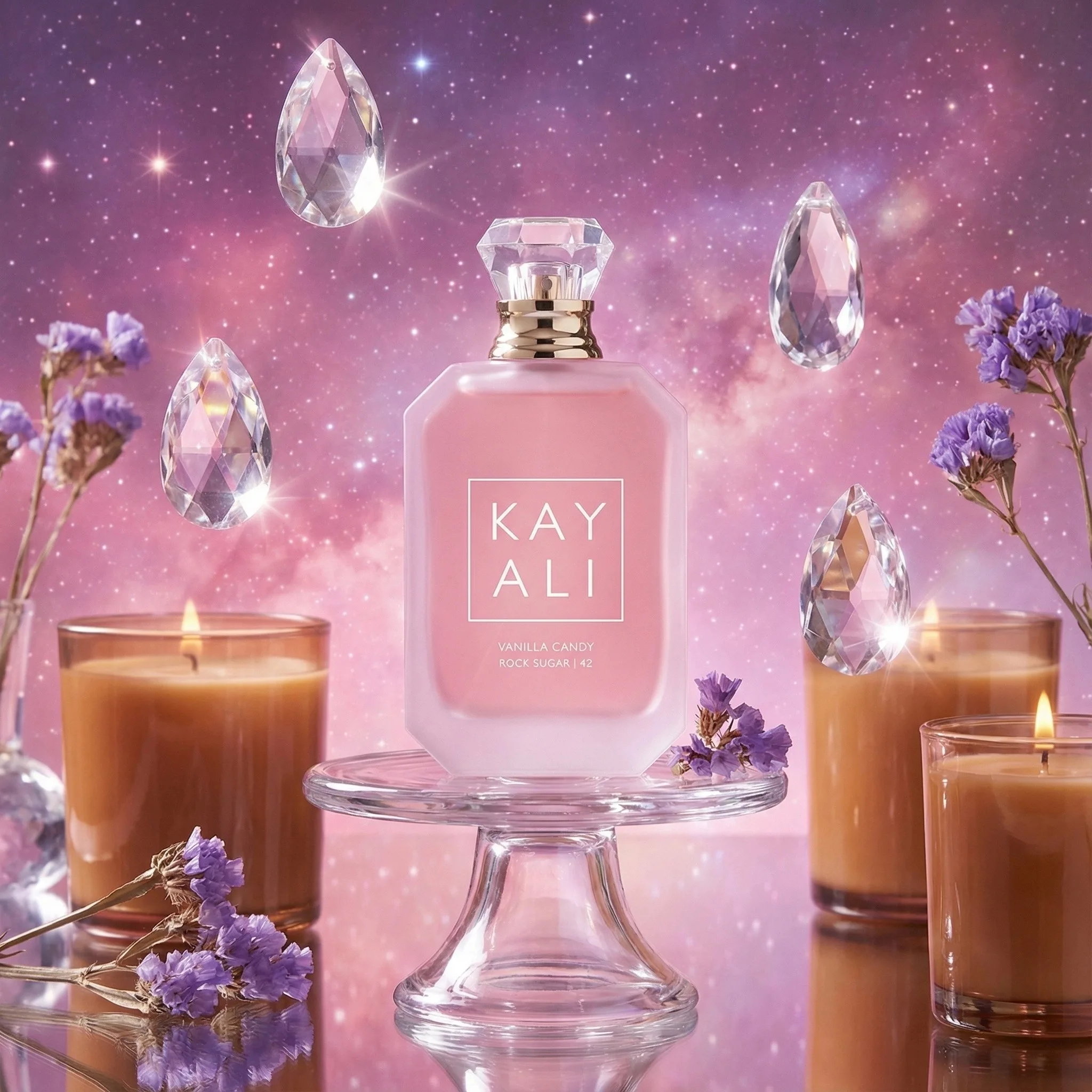KAYALI Vainilla Caramelo Rock Azúcar 42 Nicho EDP 100ml |   Perfume dulce versátil unisex |   Crema de vainilla y caramelo con aroma violeta de pera
