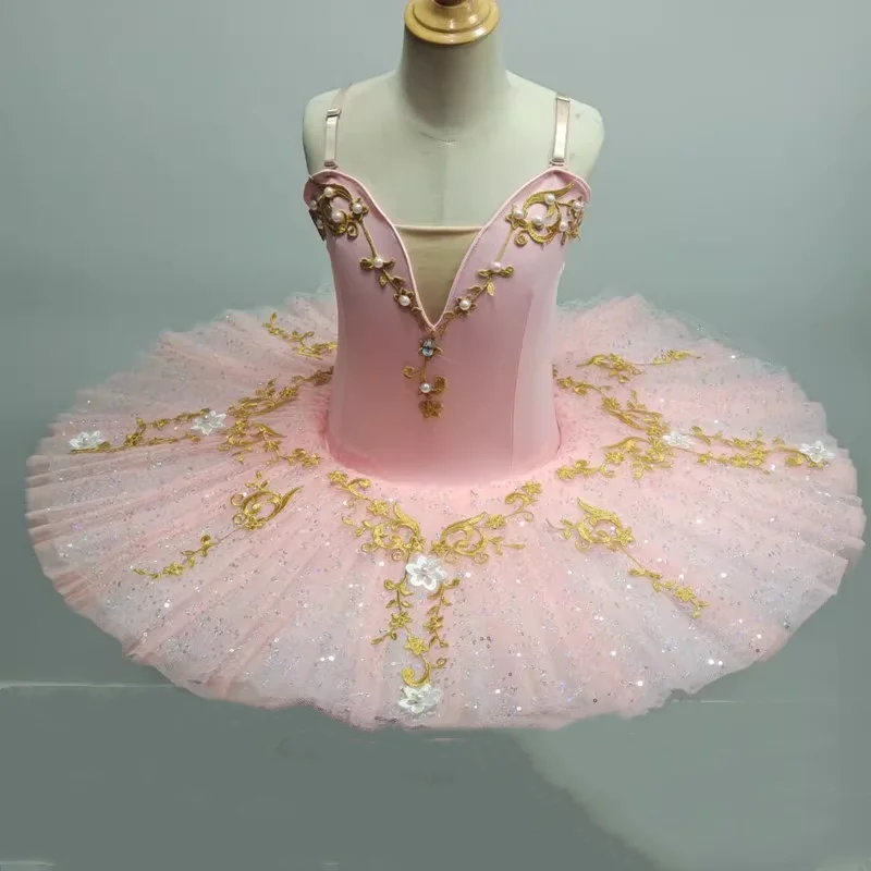 Goose Lake Pancake Ballerina Dress para adultos e crianças, saia de balé profissional, vestido performance, novo vestido bailarina