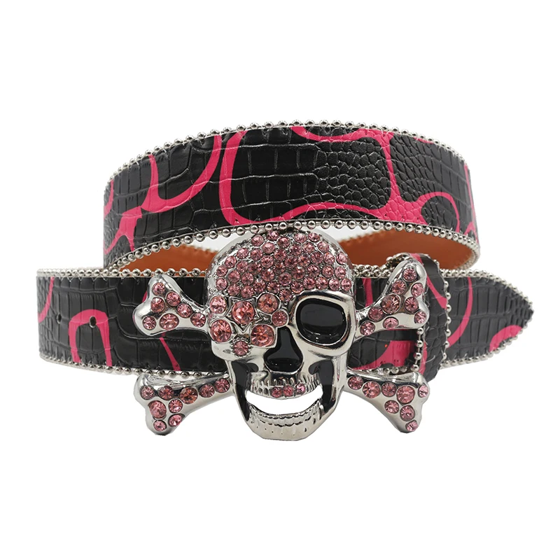 Good Looking Skull Rhinestone Women Belt Fashion Full Diamonds Versatile Waistband Clothing Accessories Luxury Senior Y2k Belt