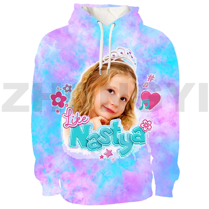 

New Russia Like Nastya Hoodie Harajuku Sweatshirt 3D Girls Cartoon Printed Pullover Oversized Streetwear Anime Teenagers Hoodies