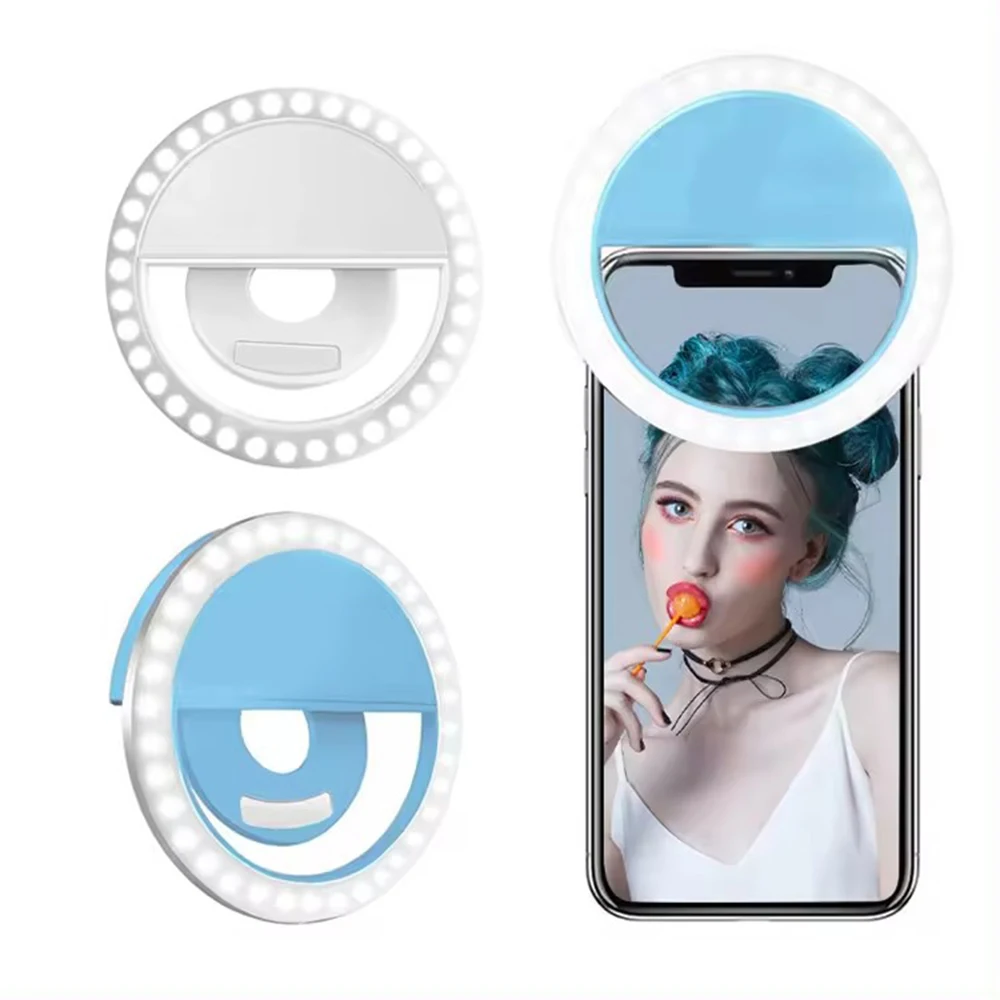 

hit productVersatile Portable Mini Photography LED Ring Light Phone Selfie Light Adjustable Color Temperature Plastic Photograph