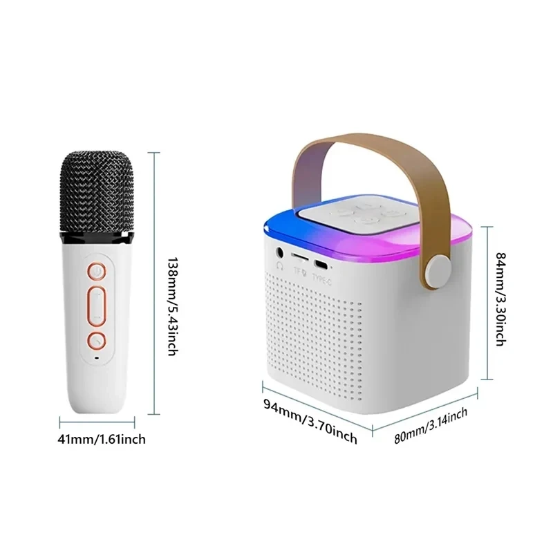Y1 Wireless Dual Microphones Karaoke Machine KTV DSP System Bluetooth 5.3 PA Speaker HIFI Stereo Surround RGB Colorful LED Light image 5
