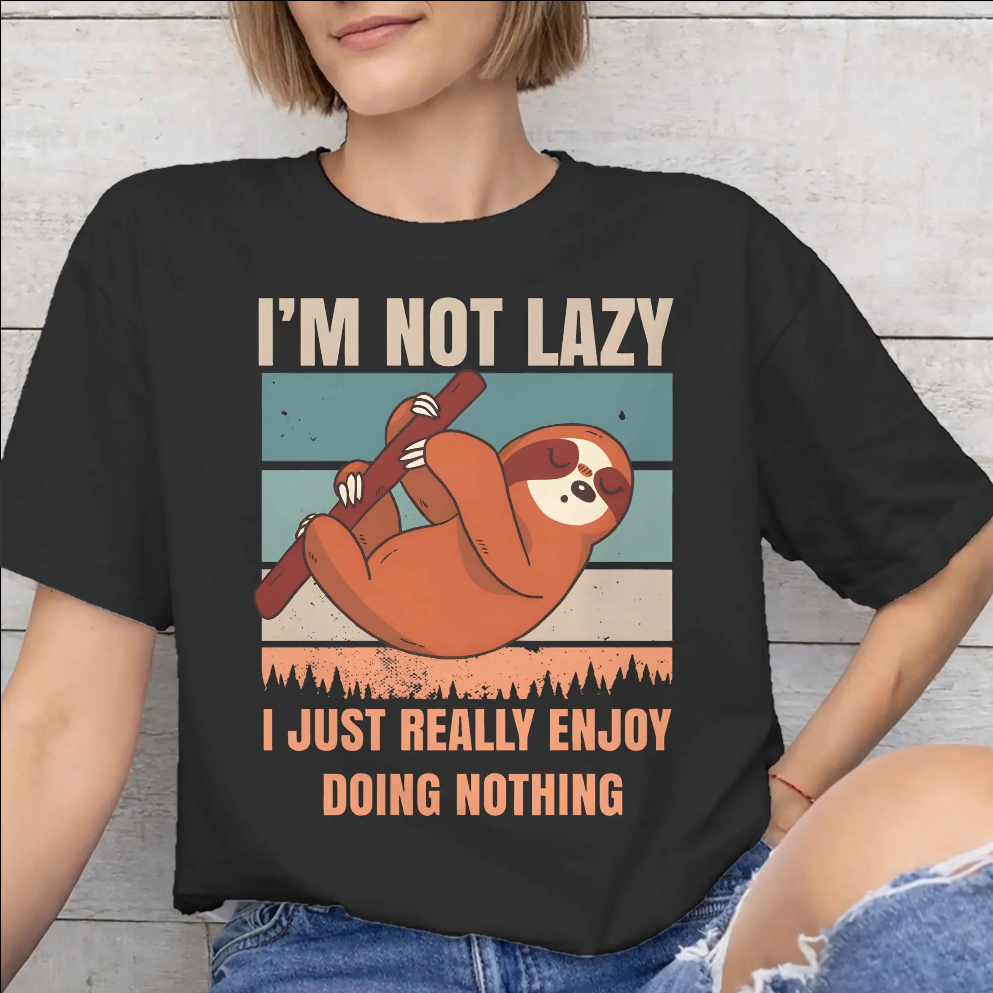 I'm Not Lazy I Just Really Enjoy Doing Nothing Graphic Printing T Shirt for Men Women  Pure Cotton  Tee Shirt Clothing