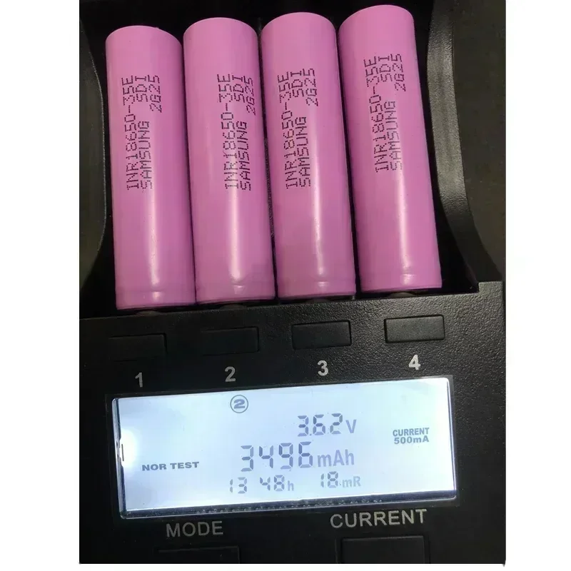 Bateria recarregável de descarga 100% original 35e 20a 3500mah inr18650 35e 1-200 peças para baterias de lanterna 3.7v bateria de íon-lítio