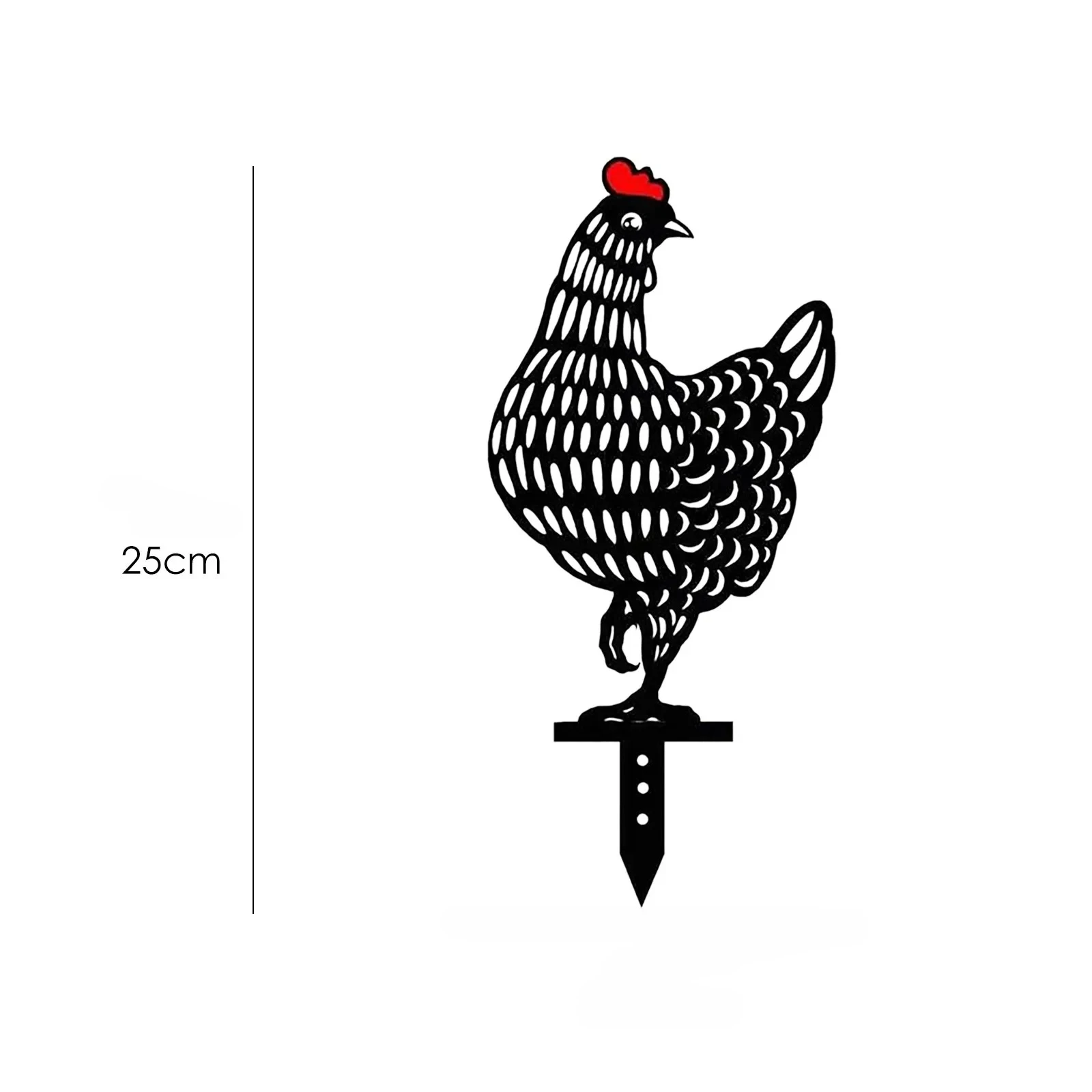 Fairy Garden Standing Chicken Rooster Statue Outdoor Stakes Yard Sign Ornaments Decor Acrylic Hen Yard Outdoor Lawn Garden Decor view 6