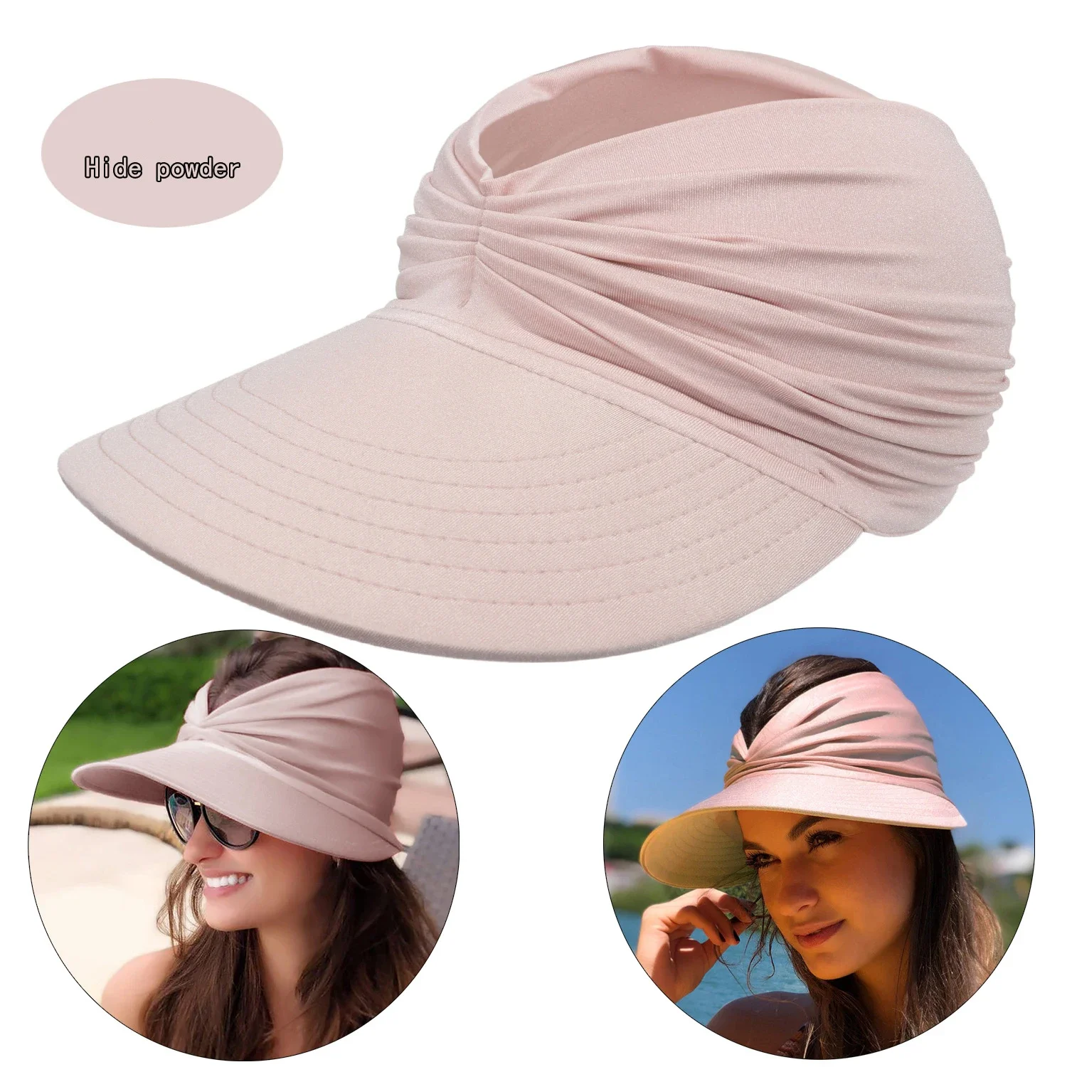 Beach Sunshade Hat for Women 2024 Spring/Summer New Empty Top Hat for Women\'s Outdoor Sports Cap