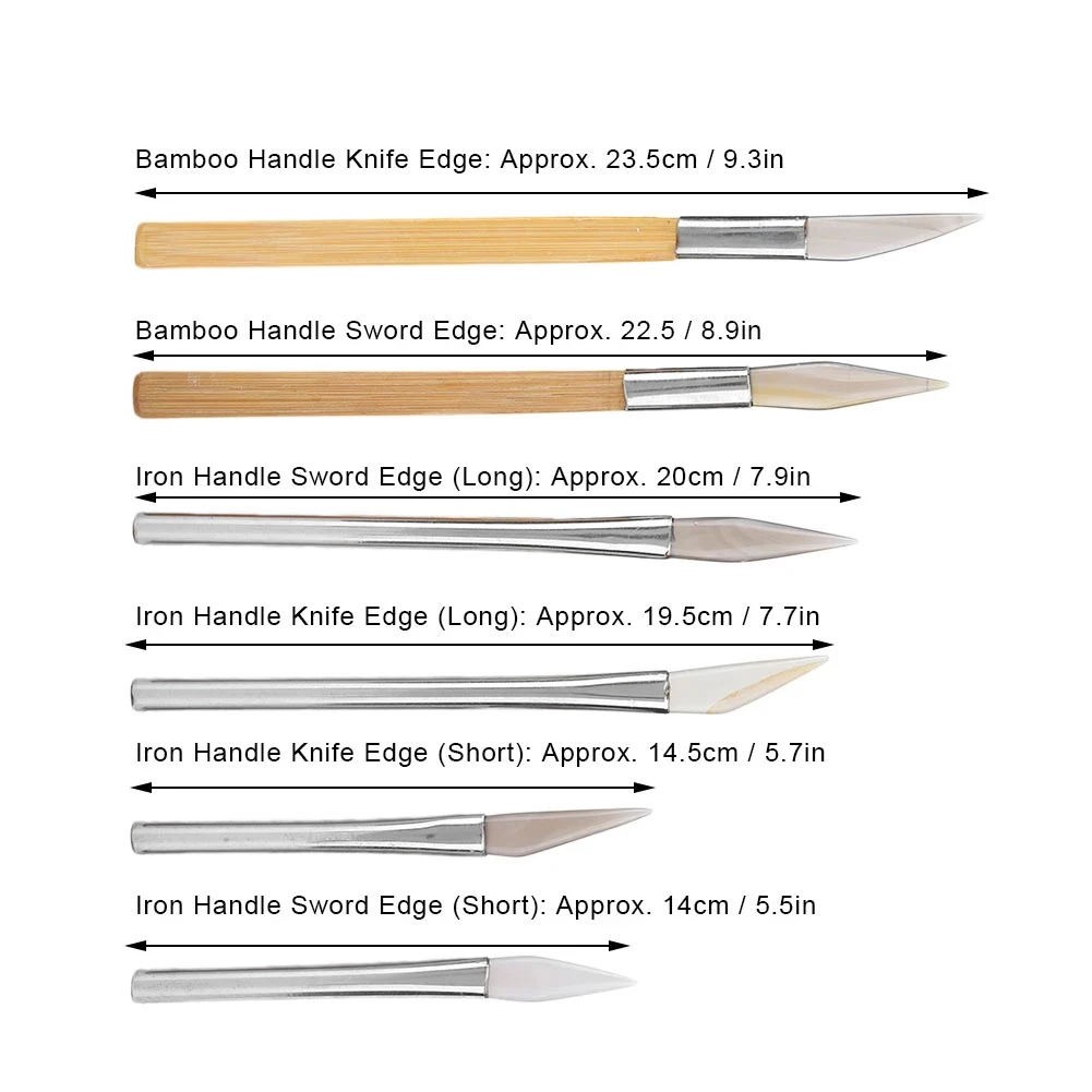 Agate Polishing Tool Agate Burnisher 145-220mm/5.7-8.6in Agate+Steel(AB Style) Agate+Wood(CD Style) Metal Clay Work