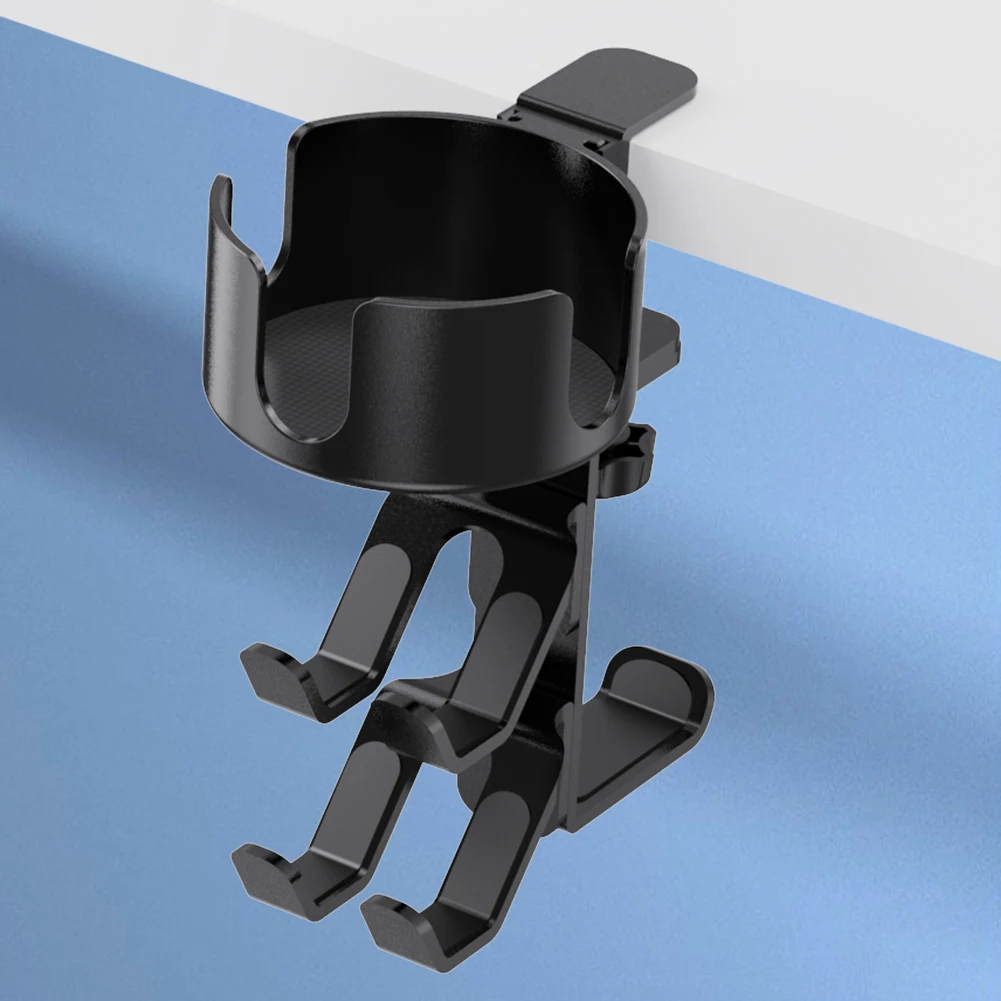 

3 in 1 Rotatable Desk Cup Holder Headphone & Controller Holder Anti-Spill Cup Holder with Headset Stand Gaming Desk Accessories