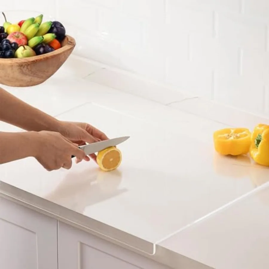 

Acrylic cutting board with counter lip, 24 x 18 clear cutting board for countertop, one of the game-changing kitchen essentials