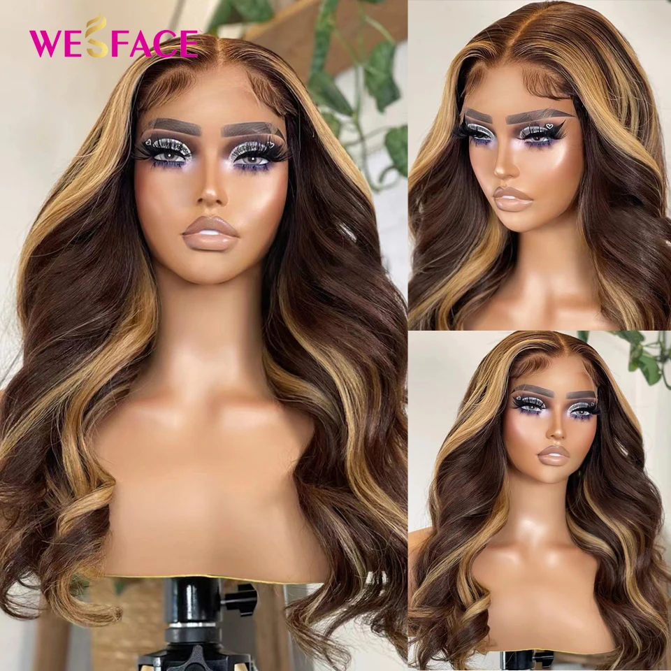 

Highlight Wig Human Hair Ombre 13x4 HD Lace Front Wig Brazilian Hair Wigs For Black Women Honey Blonde Body Wave Lace Front Wig