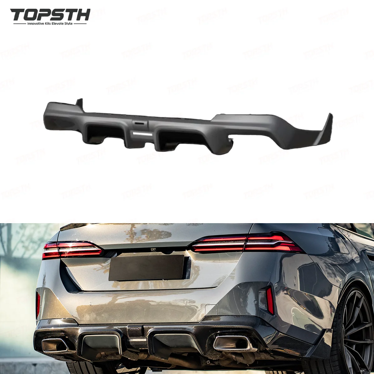 

2024-2025 для BMW 5 серии G60 G68, сухие диффузоры из углеродного волокна, новый сорт, бампер, улучшающий аэродинамику и обновление производительности