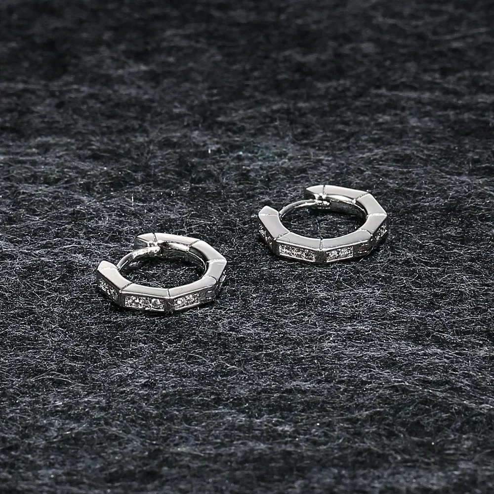 LI KI High Quality 925 Silver Polygon Earrings Multicolor  Jewelry For Girlfriend Gift Free Shipping - view 2