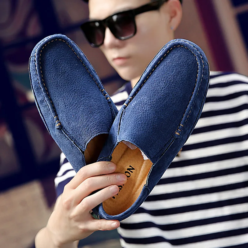 Spring and summer half tray men's Doudou shoes popular large size lazy tide casual first layer leather