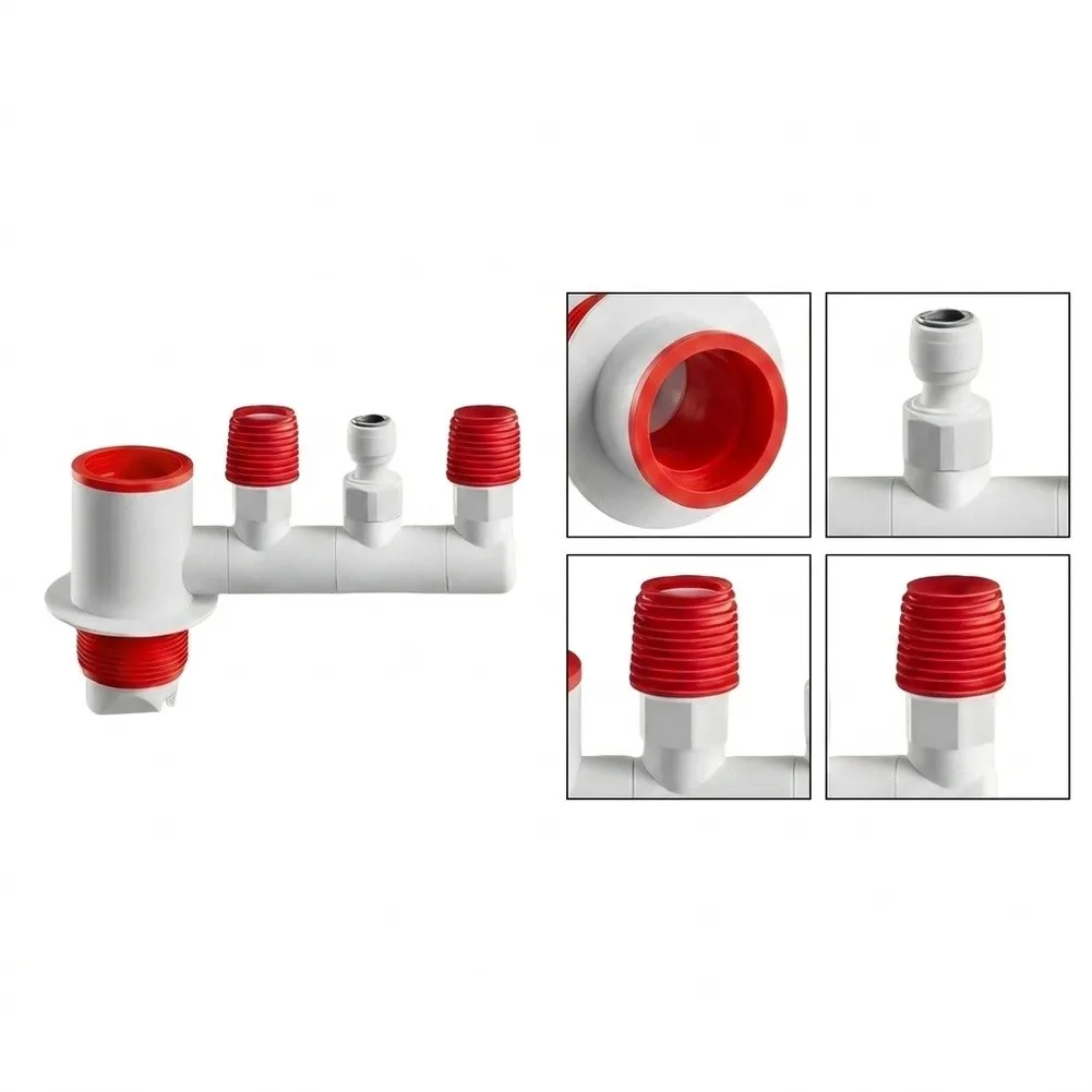 Anti-Odor 4-Port Drain Manifold Connector Compatible with 50mm and 75mm Sewer Pipes for Basin and Laundry Equipment