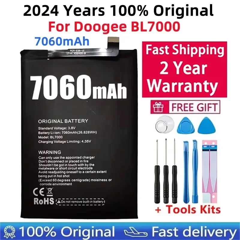 100% Original New Mobile Phone Battery DOOGEE BL7000 7060mAh Long Standby Time High Capacit DOOGEE Mobile Accessories