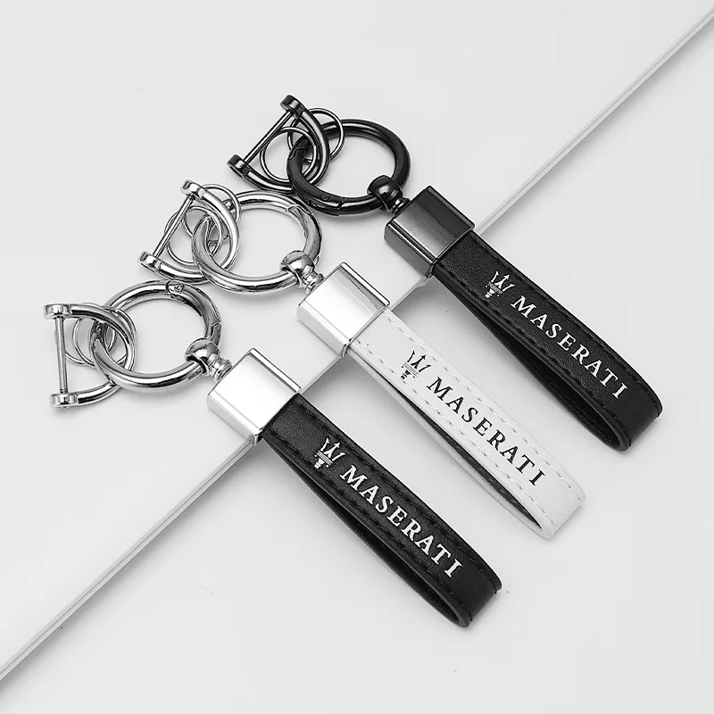 LLavero de coche creativo de cuero Vintage, llavero de aleación de Zinc para Maserati Quattroporte Spyder Levante Coupe GranTurismo