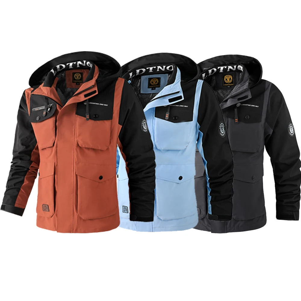 

Городская мужская тактическая куртка с цветными блоками — водонепроницаемая ткань, несколько карманов и модный дизайн, острая для уличной и уличной моды