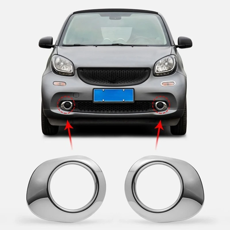 Car Front Fog Lamp Car Accessory Exterior Car Sticker ABS Chrome Trim for Mercedes Smart 453 Forfour Fortwo