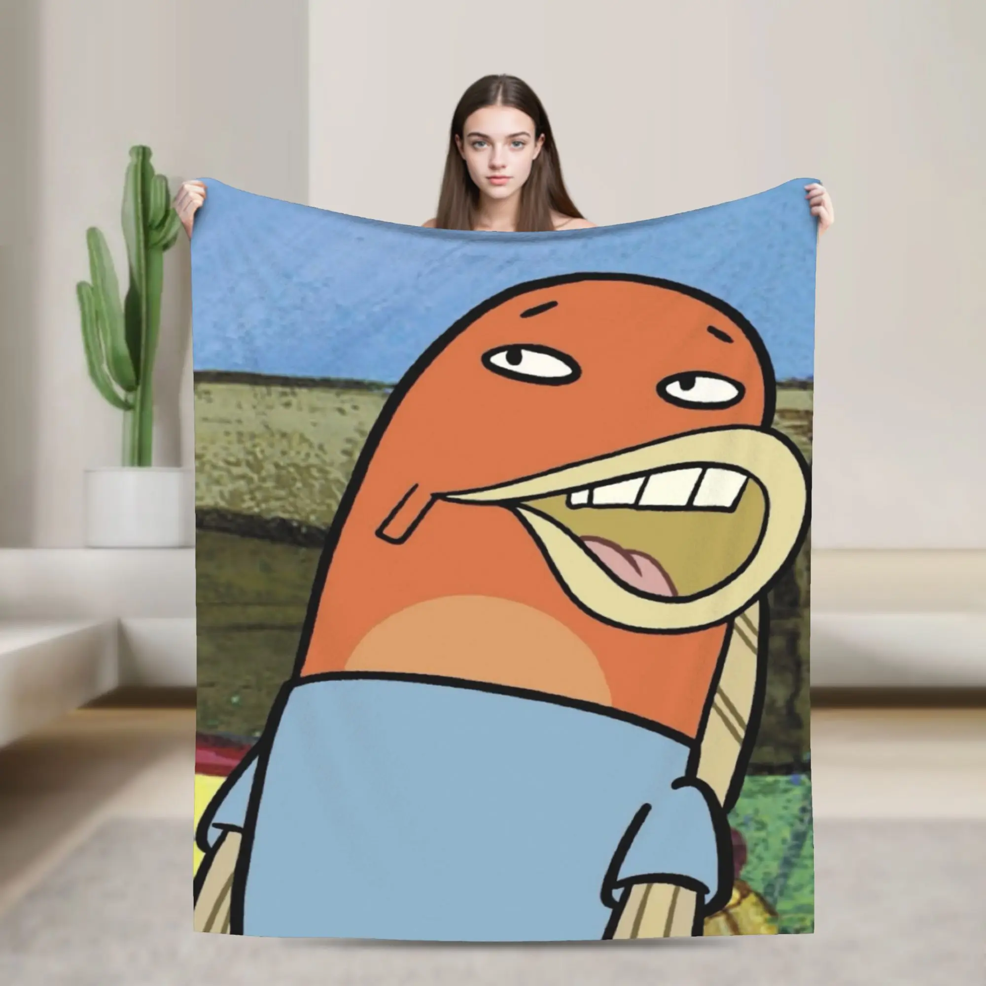 Bikinis Bottom Buddies Funny Fish Plush Blankets  Vintage Throw Blankets for Home 200x150cm Rug Piece