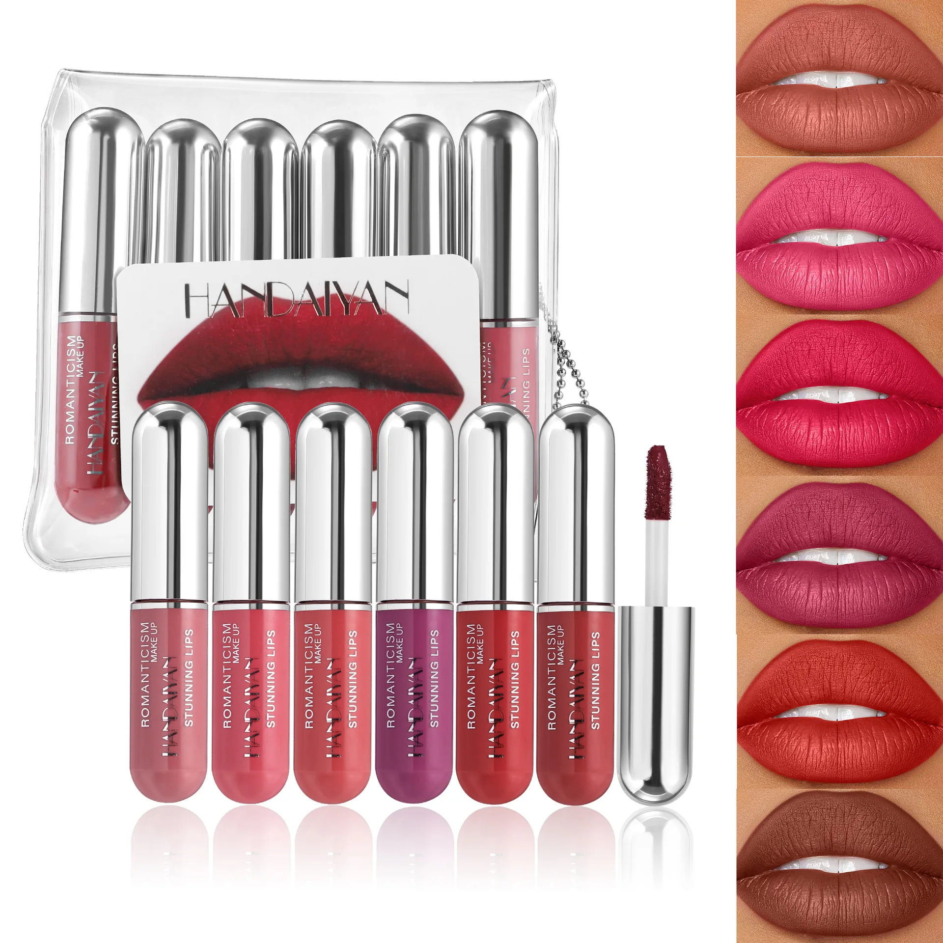 6Pcs Matte Liquid Lipstick Set 12 Vibrant Colors Long Lasting Waterproof Transfer Proof for Women Daily Makeup Beauty
