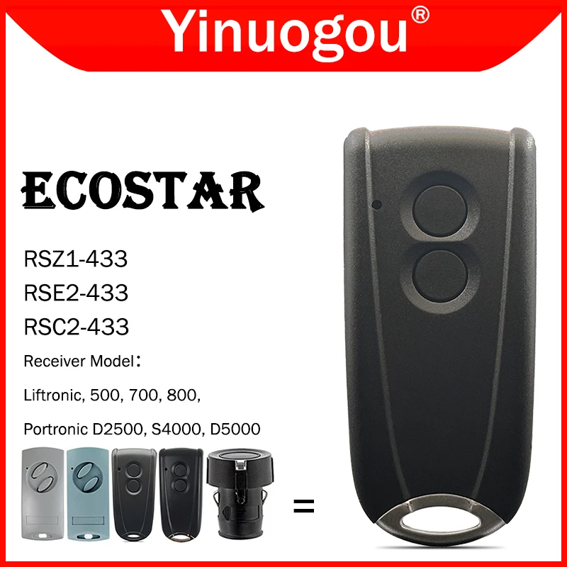 ECOSTAR RSC2 RSE2 433 Garage Door Remote Control 433.92MHz Rolling Code Replacement For Liftronic 500 700 800