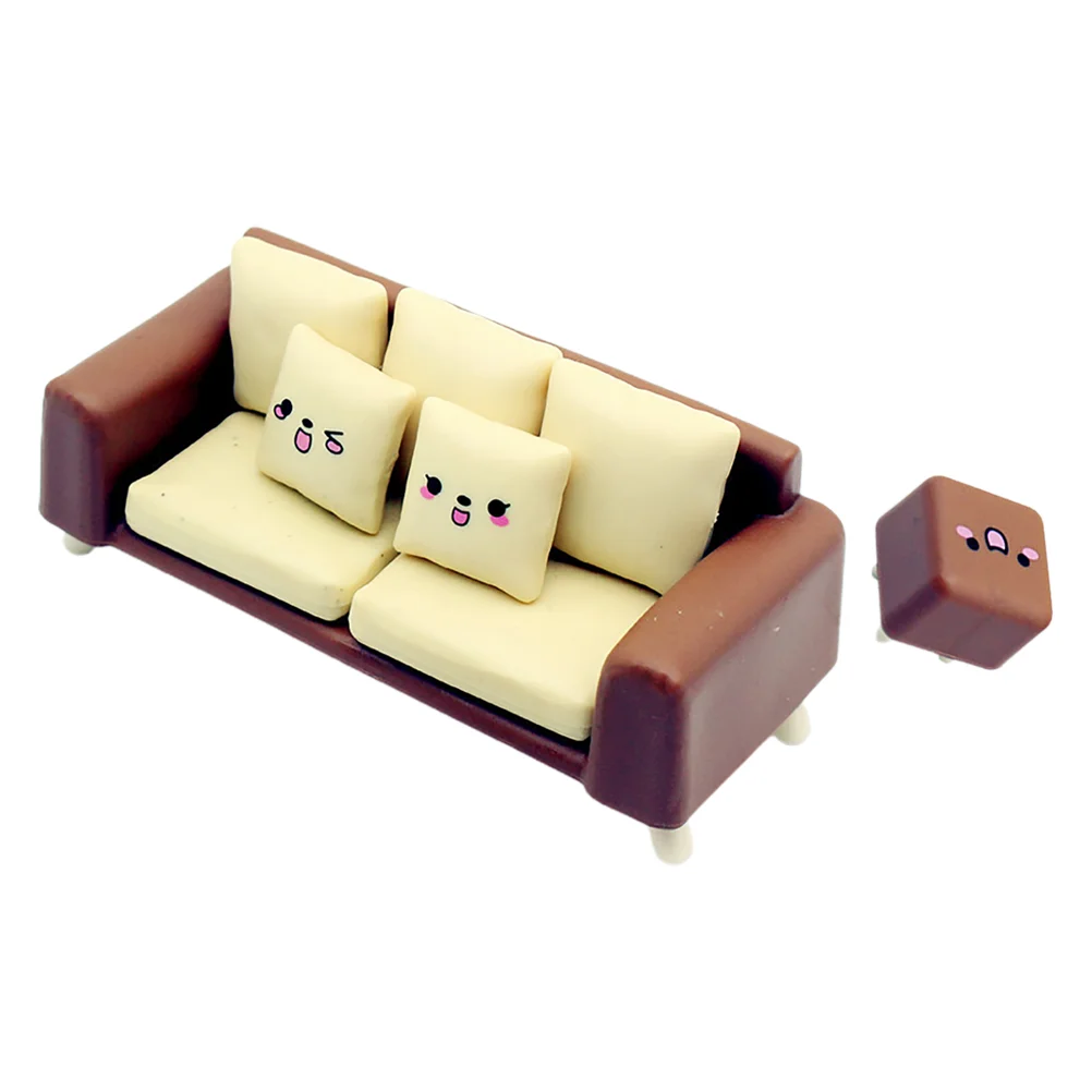 Dollhouse Sofa Armchair and Stool Couch Miniature Furniture Adorable Victorian Bench