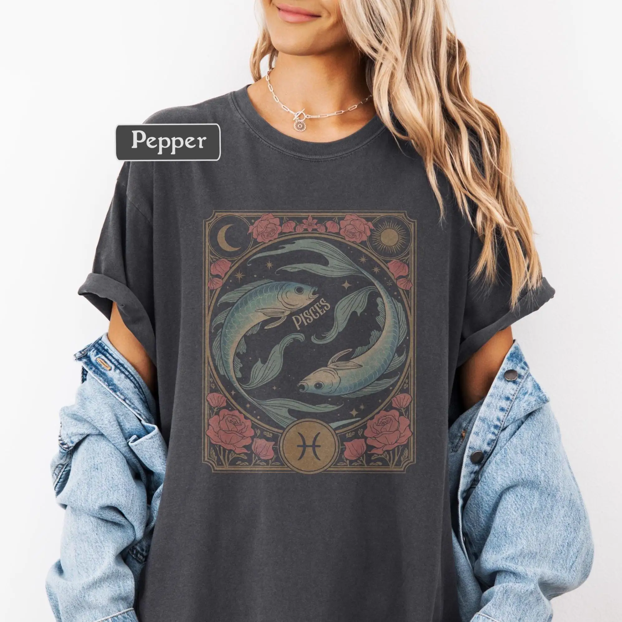 

Женская рубашка больших размеров со знаком зодиака Рыбы, хлопковая дышащая модная и универсальная уличная одежда унисекс большого размера