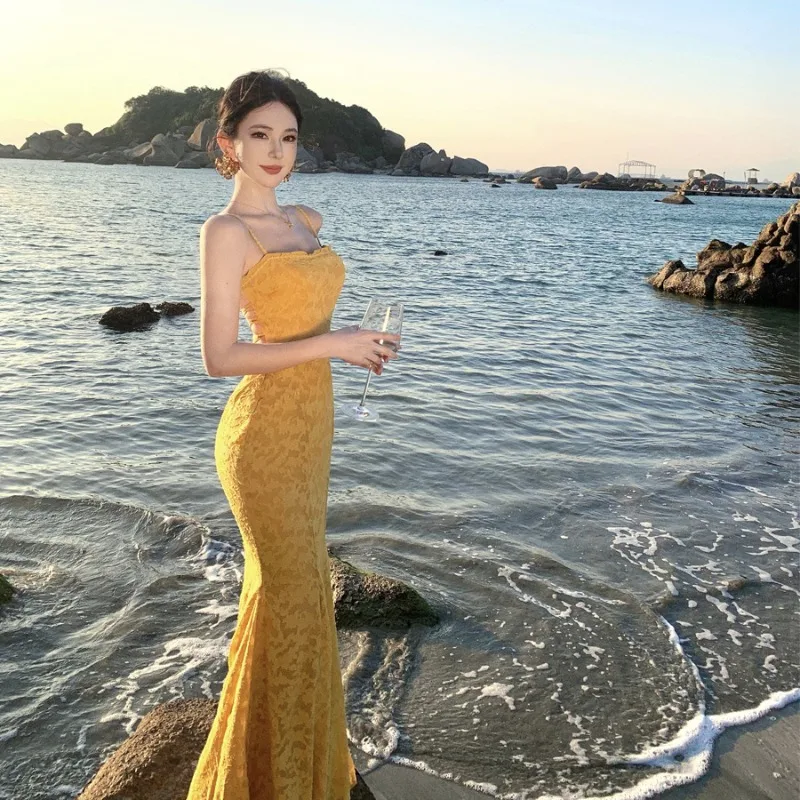 Gaun Pesta Tanpa Lengan Balutan Lipat Seksi Gaun Panjang Malam Elegan Wanita Gaun Liburan Musim Panas Bodycon Punggung Terbuka Vestidos